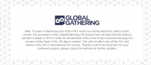 Global Gathering UK 2015 cancelled